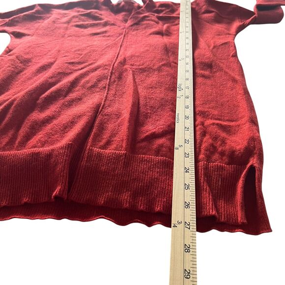 The Cashmere Project Sweater Women Sz Medium Red Orange V-Neck Long Sleeve *FLAW - Picture 3 of 8